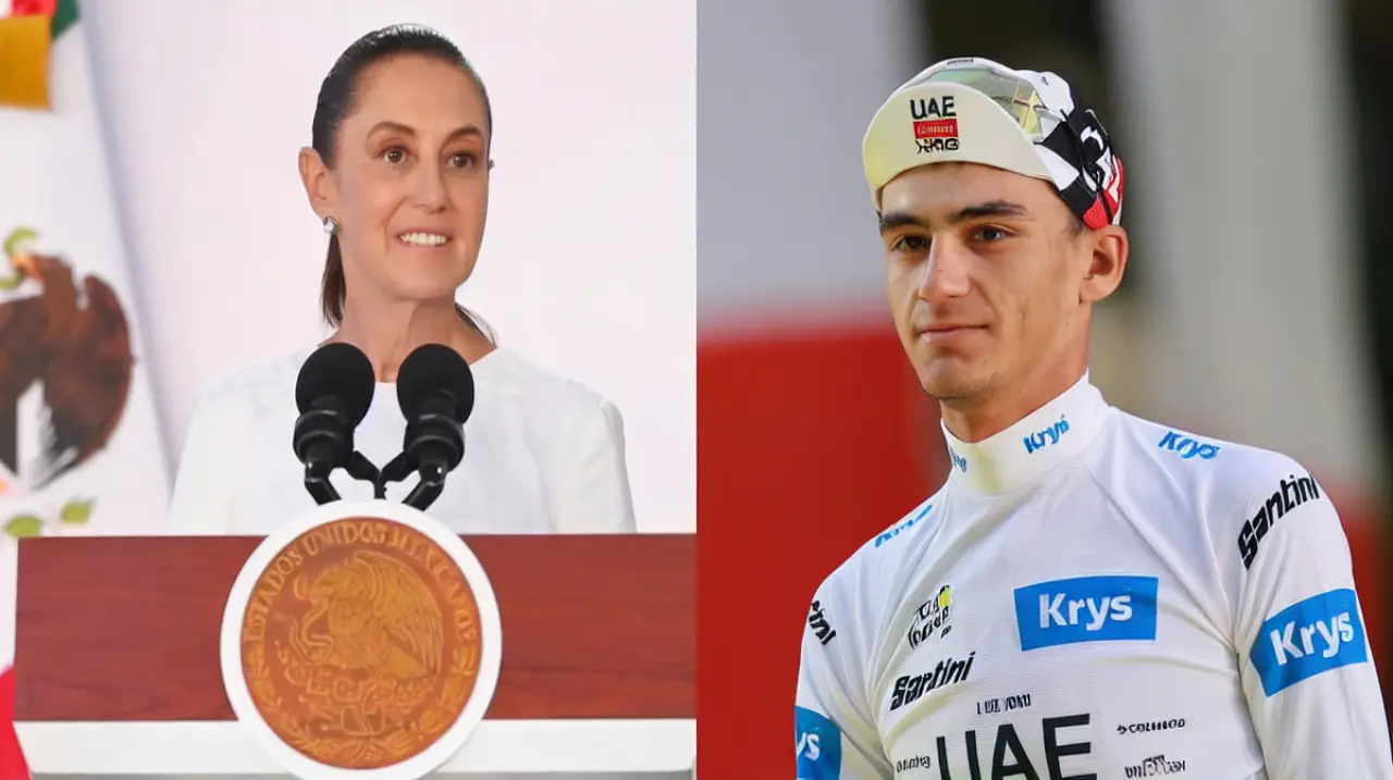 Sheinbaum felicita a Isaac del Toro por convertirse en el primer mexicano en el podio del Tour de France