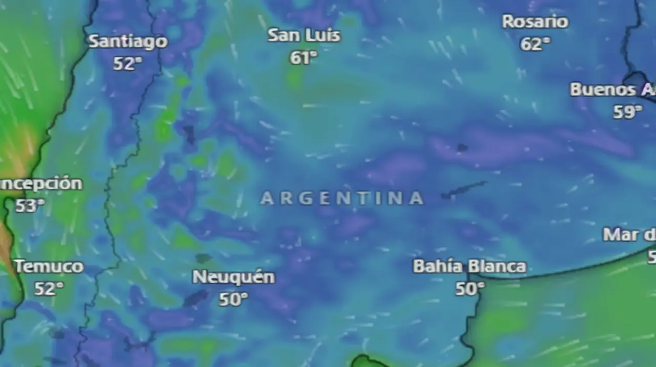 Alerta roja, naranja y amarilla por frío, tormentas, vientos y nieve en 12 provincias