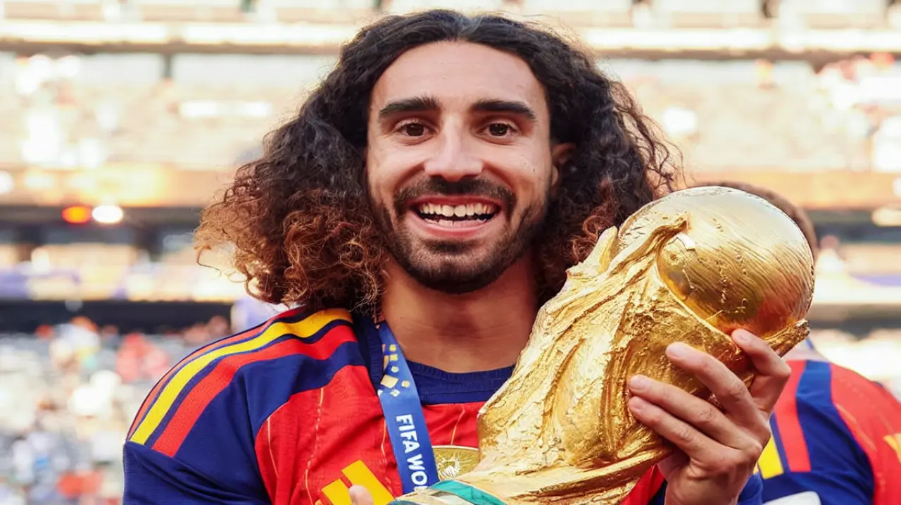 Cucurella cumplió su promesa y se tatuó el rostro de Luis de la Fuente