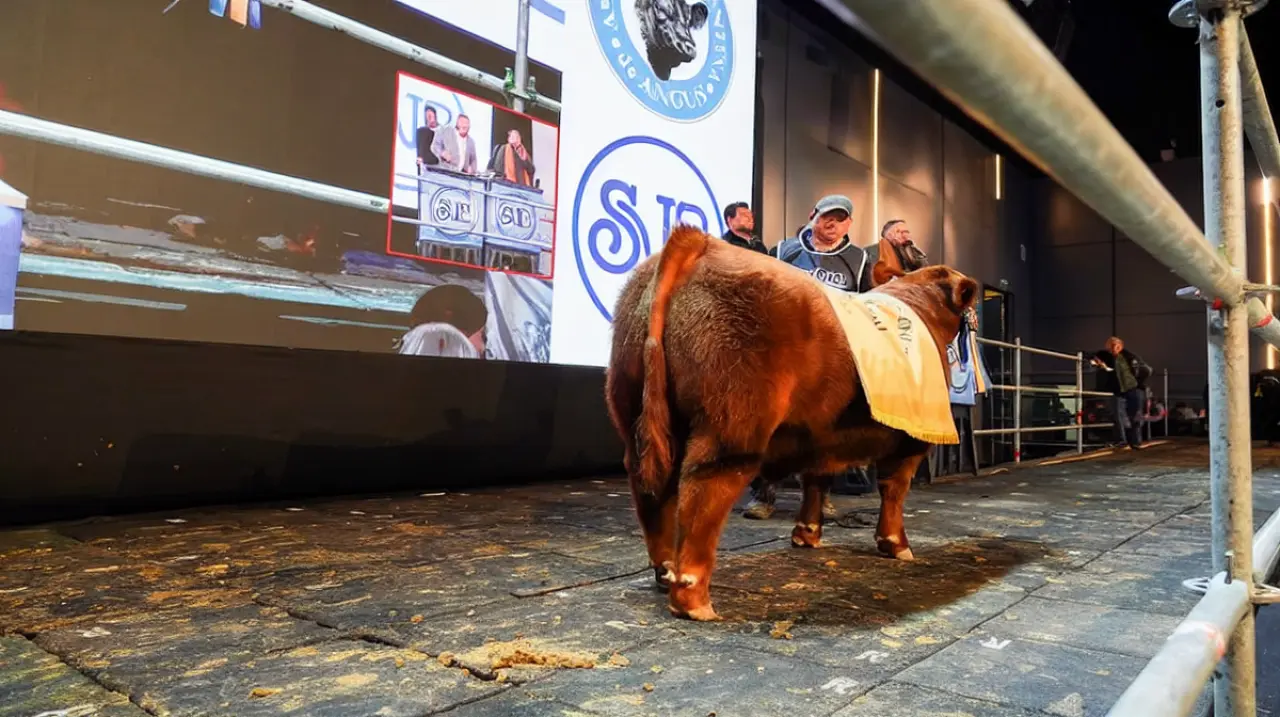 Pagaron $81 millones por la mitad de un ternero colorado Angus patagónico