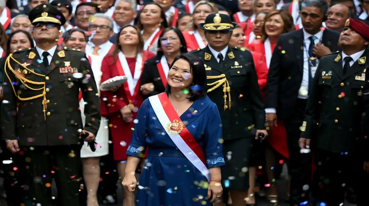 Keiko Fujimori asume la presidencia de Perú y promete reforzar el control contra el delito