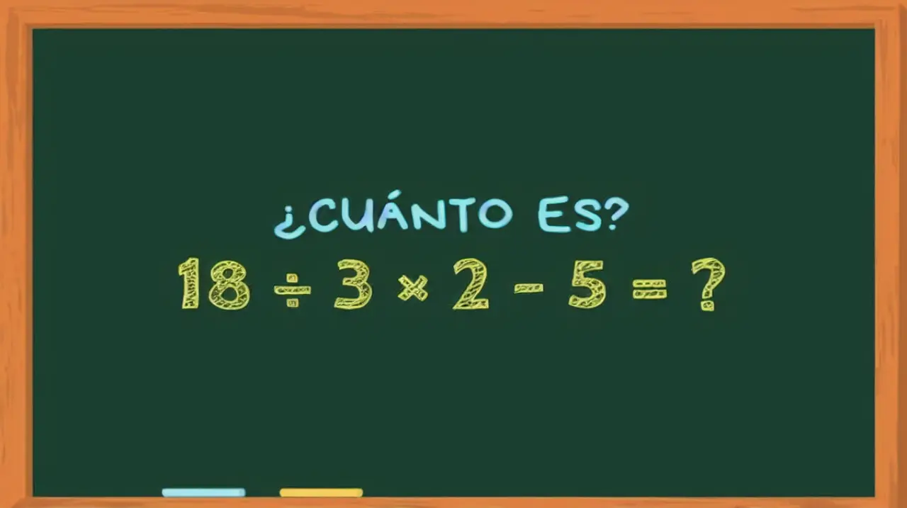 18 ÷ 3 × 2 - 5: el cálculo mental que desafía a resolver en pocos segundos
