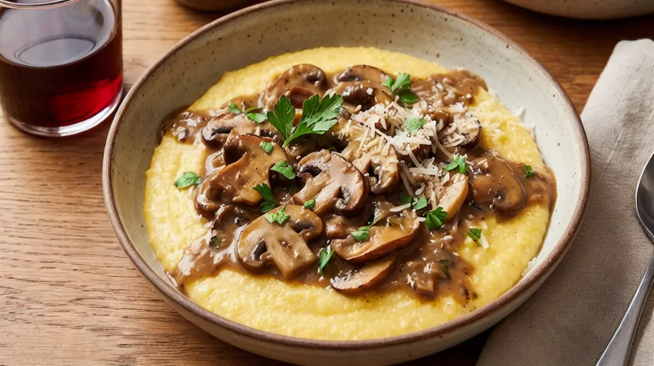 Polenta con salsa de hongos: una receta simple, cálida y lista en 25 minutos