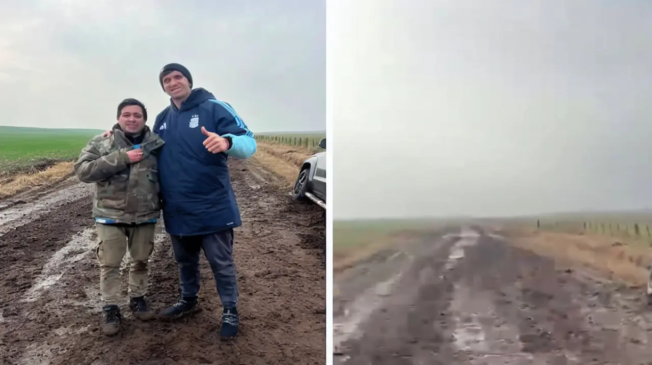 El atasco de Dibu Martínez volvió a mostrar el deterioro de los caminos rurales