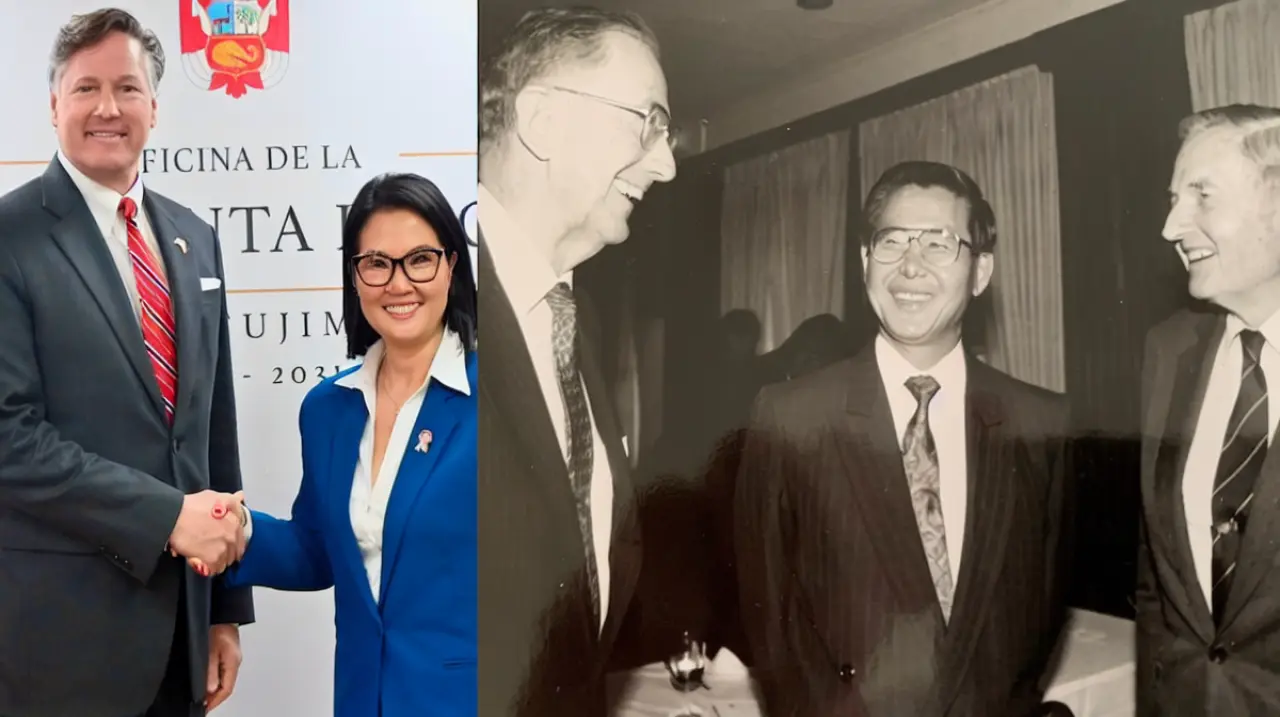 Una foto de Alberto Fujimori y George Landau marcó el encuentro entre Christopher Landau y Keiko Fujimori
