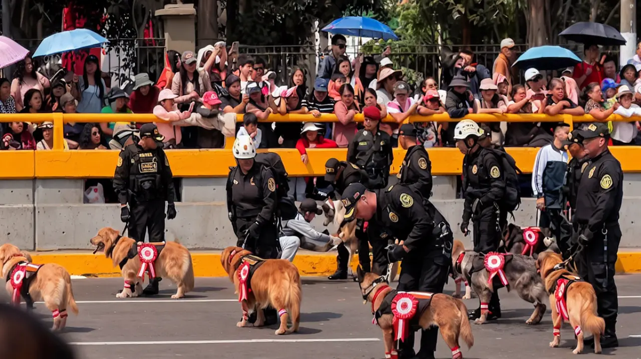 Piden explicaciones al Mindef por la presencia de perros de la Unidad Canina en desfile militar bajo el sol