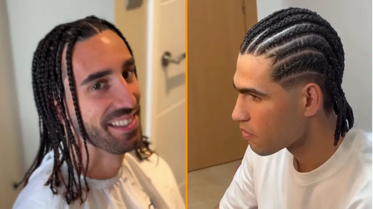 Cucurella y Alcaraz estrenan trenzas y suman un giro veraniego a su imagen