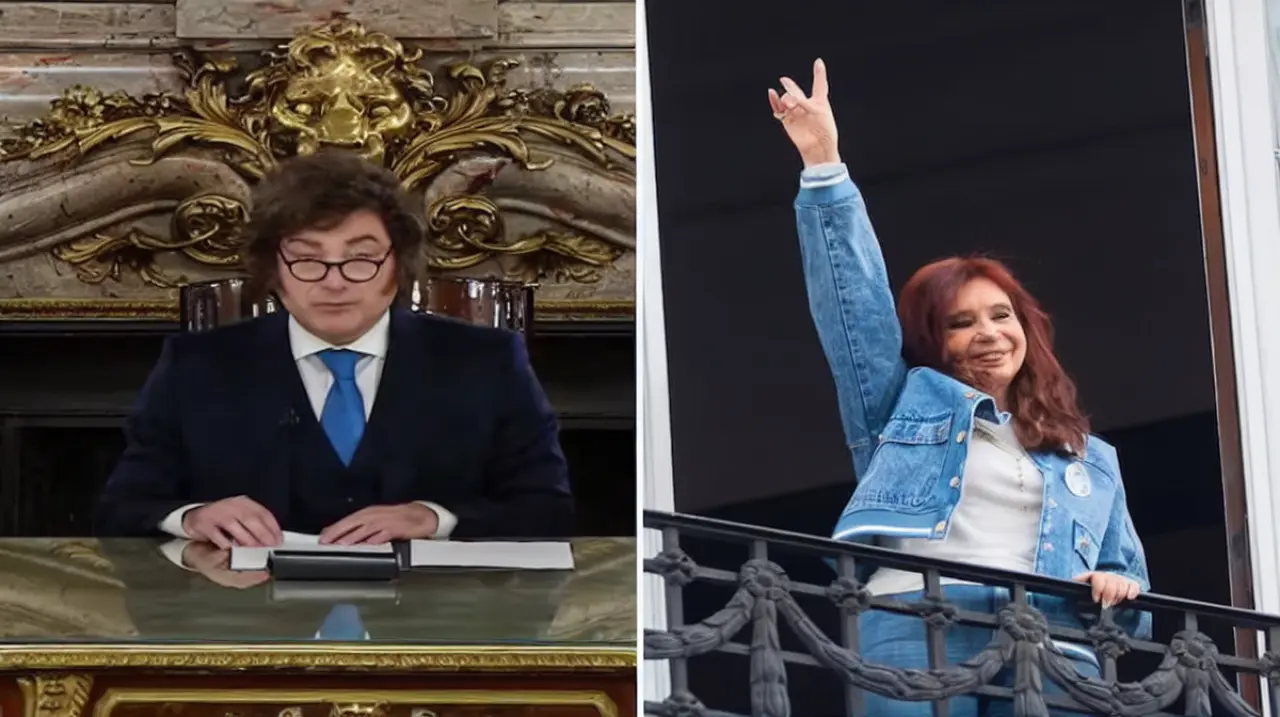Milei acusó a Cristina Kirchner de quedarse con US$ 10.000 millones durante una cadena nacional