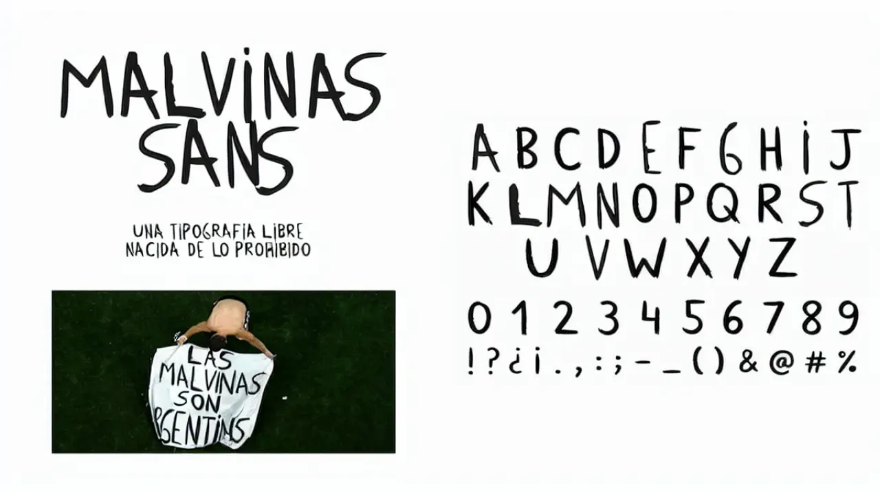 Crean “Malvinas Sans”, una tipografía inspirada en la bandera que mostró la Selección ante Inglaterra