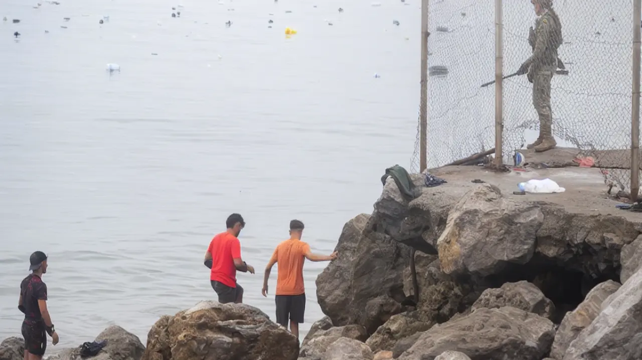 Ceuta, bajo tensión tras la llegada masiva de migrantes desde Marruecos