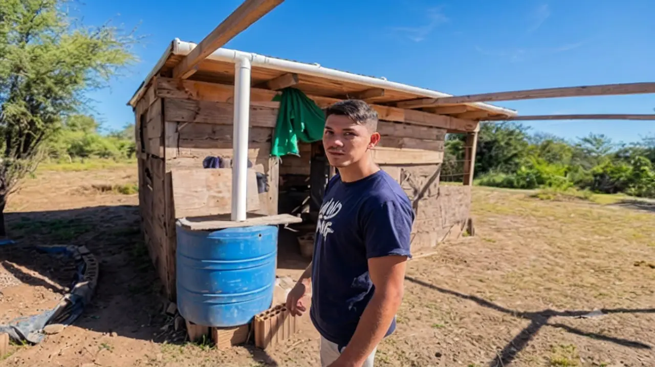 Dejó Buenos Aires, renunció a su empleo y construye una casa de barro en el monte cordobés
