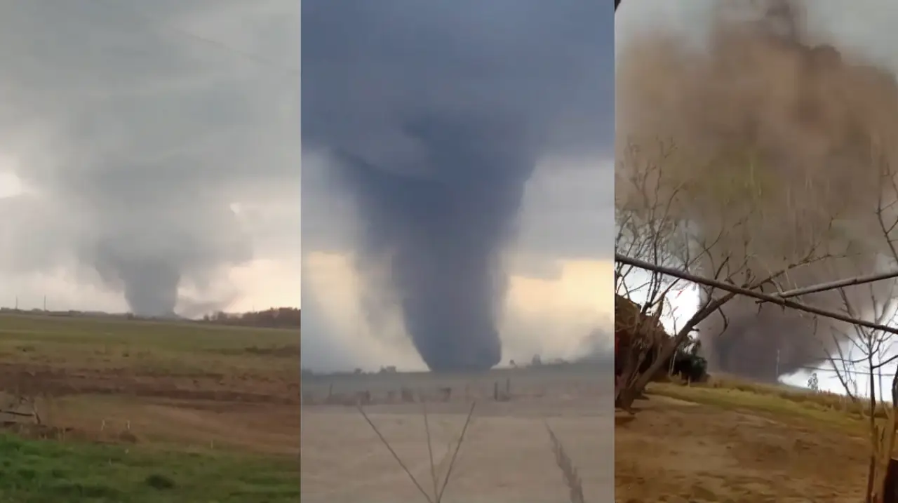 Un tornado dejó daños, árboles caídos y techos volados en el sur de Santa Fe