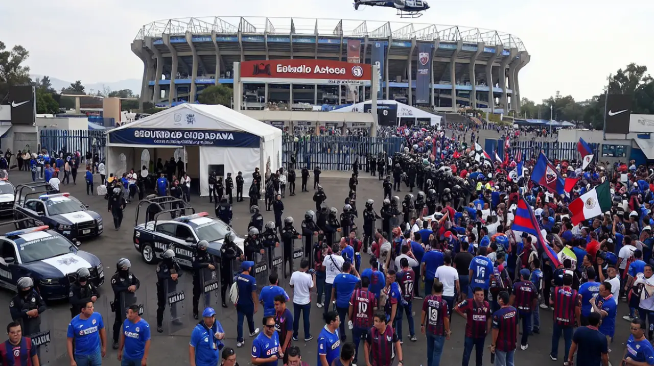 Operativo de seguridad en el Azteca por el Cruz Azul vs Atlante con más de 2 mil policías
