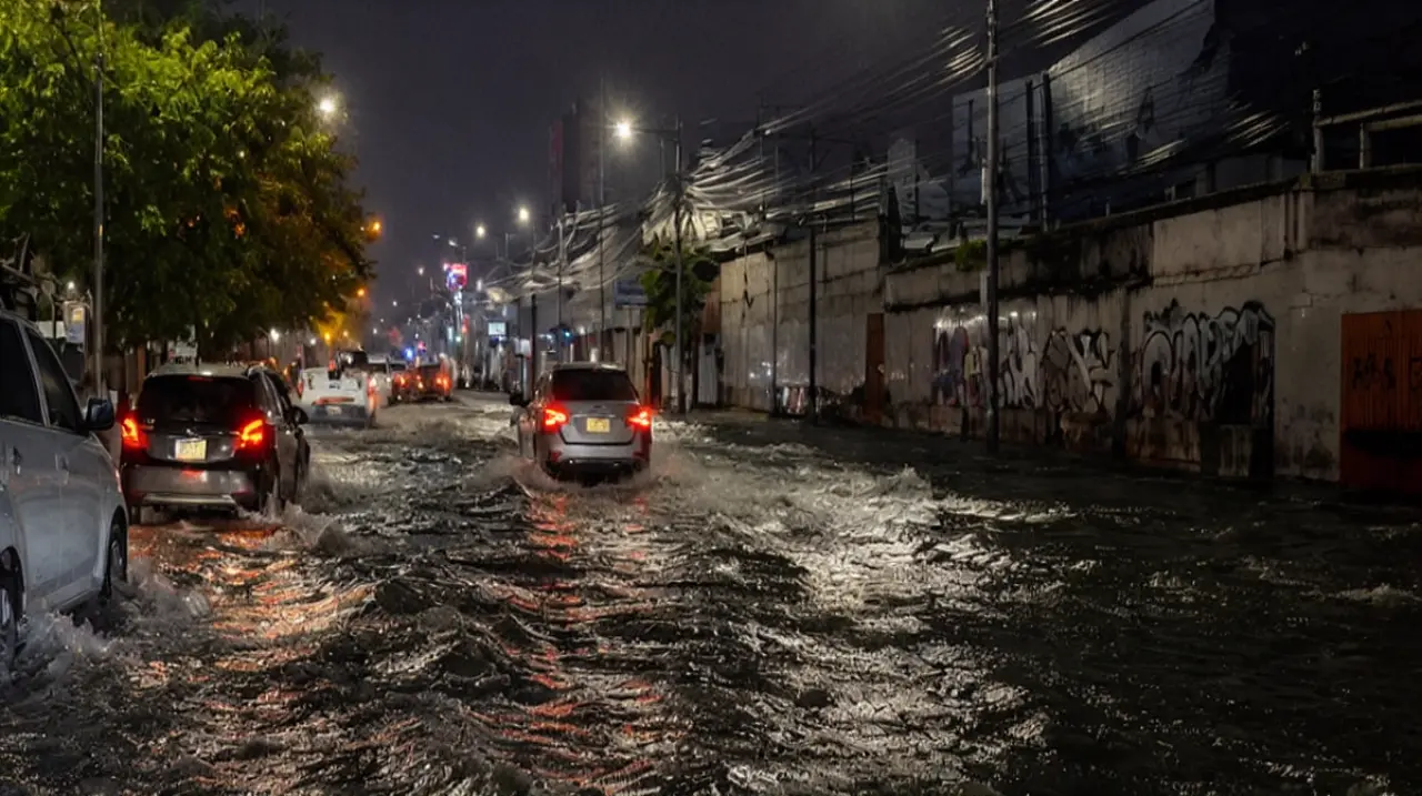 Lluvia con granizo provoca anegaciones y caos vial en el Valle de México