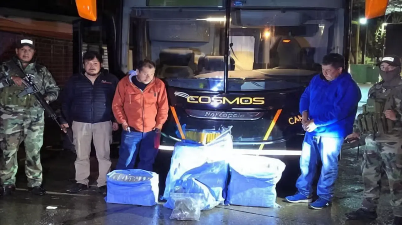 Incautan un micro con 86,5 kilos de marihuana que iba a trasladar al plantel de San Pablo