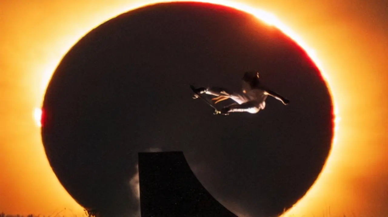 Danny León y la foto que unió skate y eclipse solar
