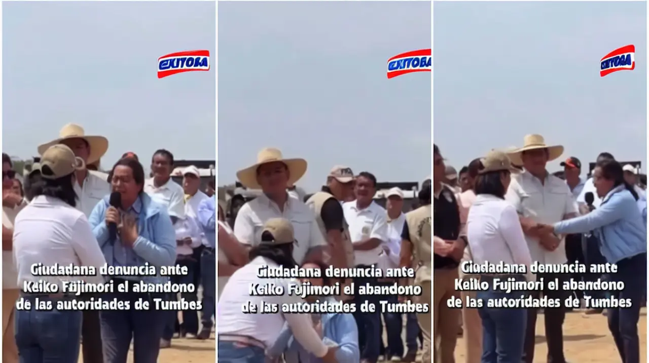 Vecina de Tumbes le pide ayuda a Keiko Fujimori durante visita oficial
