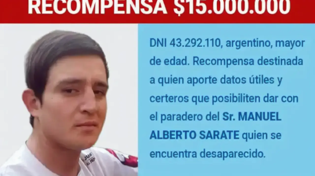 Tucumán ofrece una recompensa de $15 millones por pistas sobre el paradero de Manuel Sarate