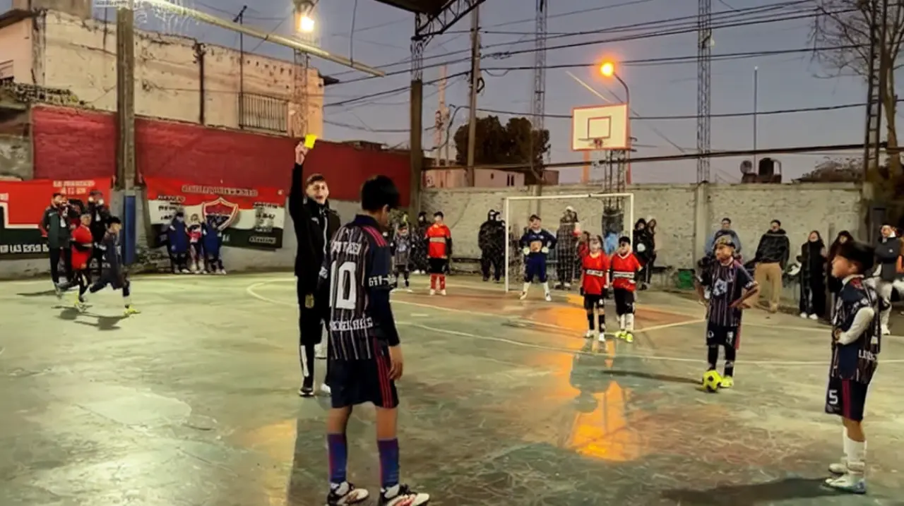 Un árbitro de baby fútbol amonestó a dos capitanes y abrió un debate viral