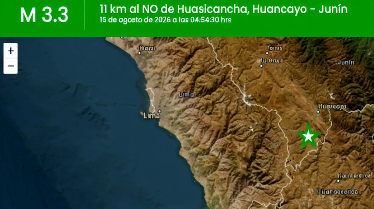 Tres sismos remecieron Junín y Lima en las últimas horas del 14 y 15 de agosto