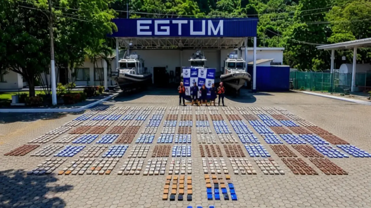 Armada incauta 2.363 kilos de cocaína y captura a tres hombres en el Pacífico