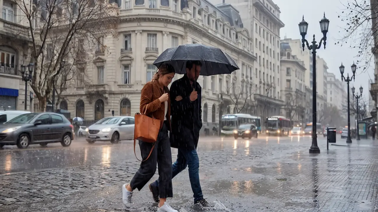 Semana inestable en el AMBA: lluvias intermitentes, descenso térmico y ráfagas intensas