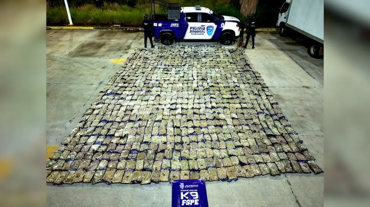 Aseguran 506 kilos de presunta marihuana en una paquetería de León, Guanajuato