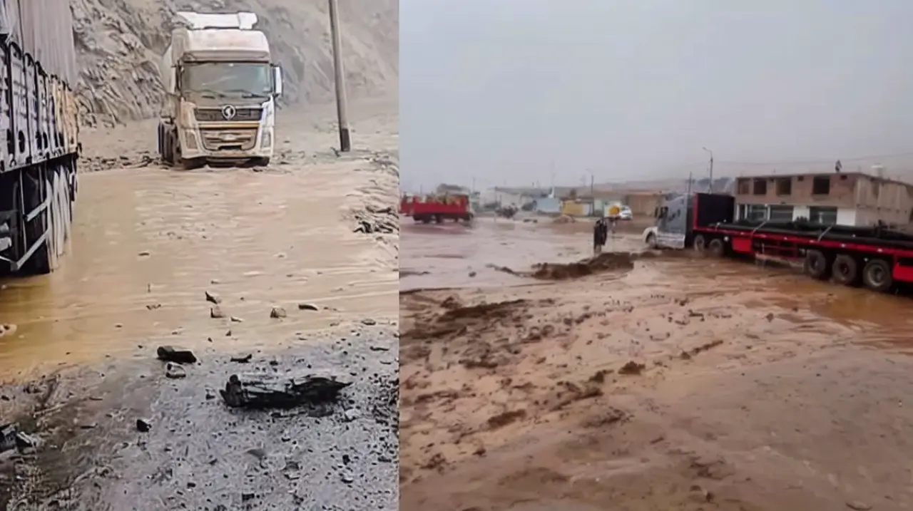 Lluvias y huaico bloquean la Panamericana Sur entre Ático y Ocoña, en Arequipa