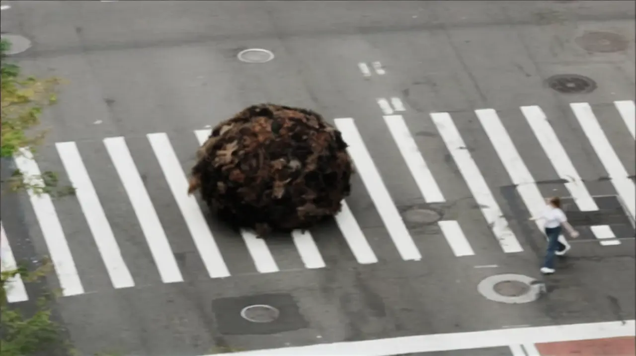 Una bola de cabello humano recorrió Manhattan como campaña contra la caída capilar