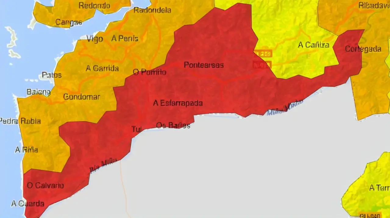 Aemet activa el aviso rojo en el Miño de Pontevedra por temperaturas que pueden superar los 40 grados
