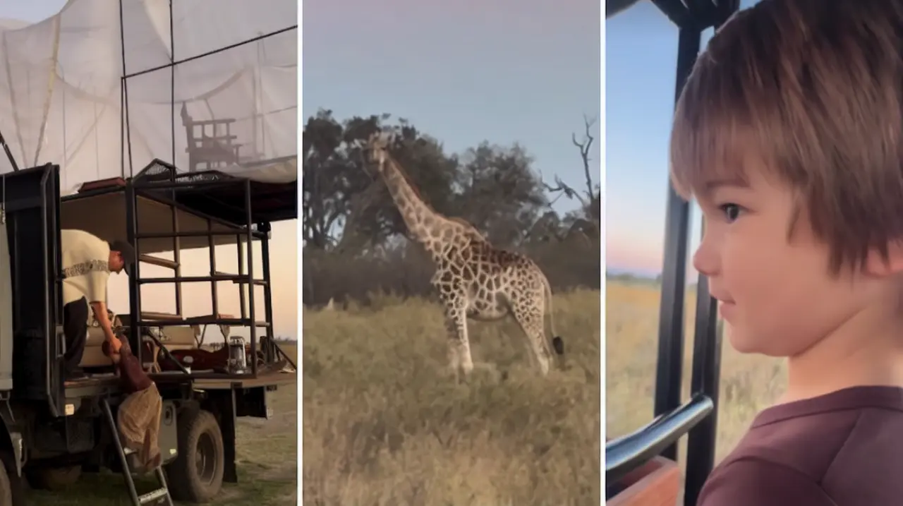 Calu Rivero compartió un safari en África con sus hijos y Aíto de la Rúa