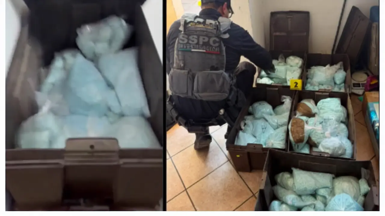 Golpe al fentanilo en Mexicali: aseguran 120 kilos y más de 4 millones de dosis