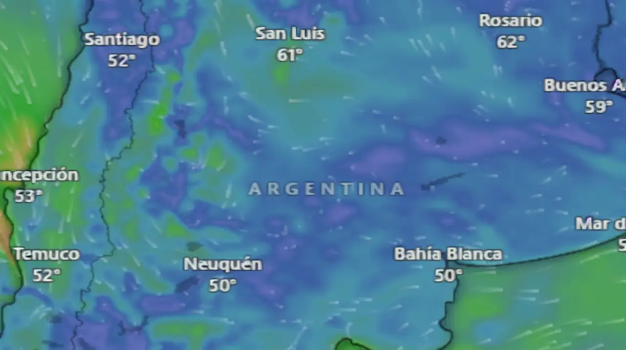 Sábado bajo alerta por frío extremo y vientos fuertes en Tierra del Fuego y el sur bonaerense