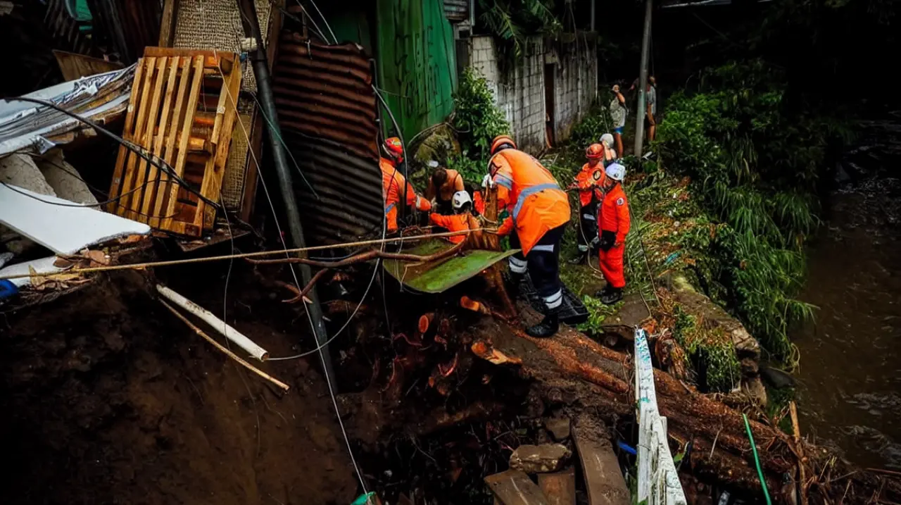 Tormenta tumba un árbol en San Salvador Centro y deja a ocho personas atrapadas
