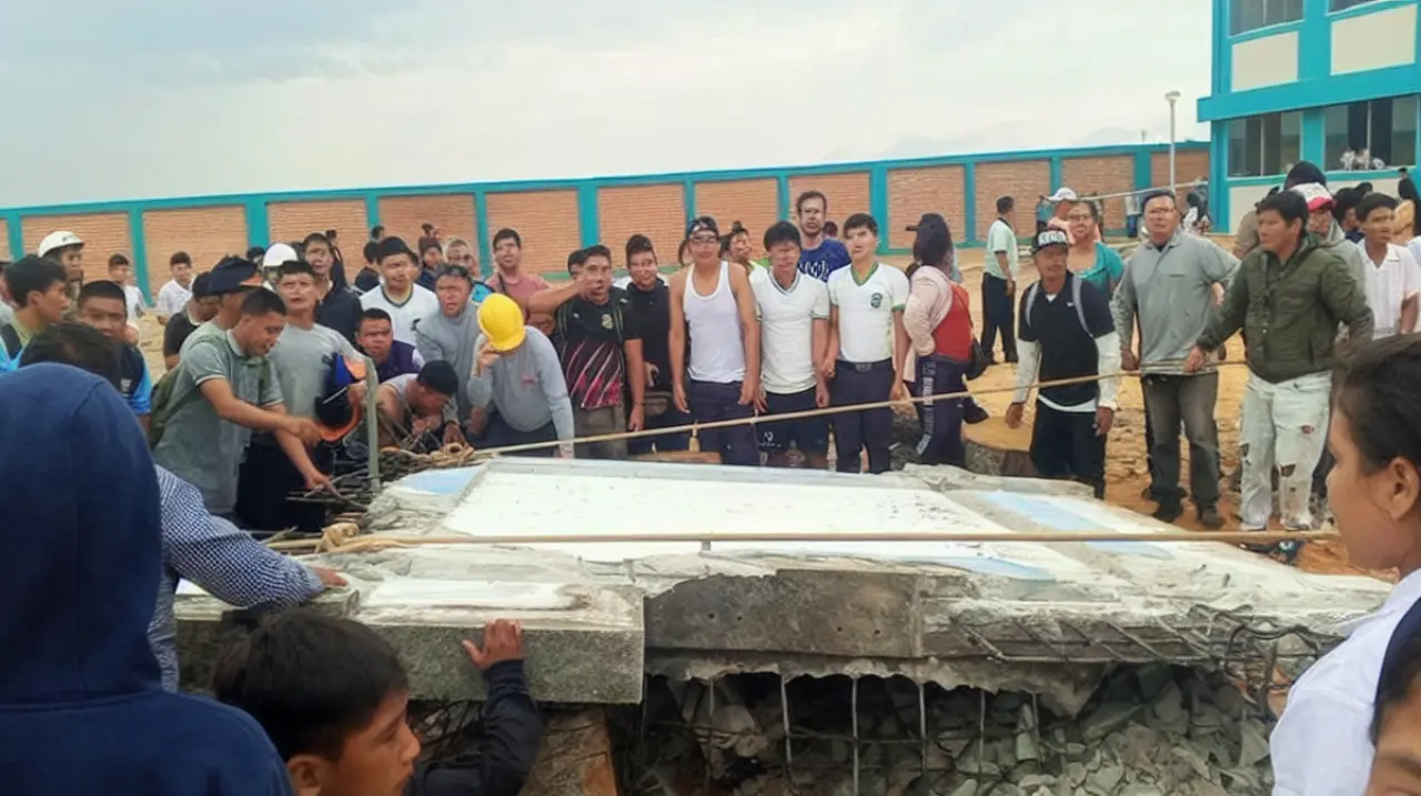 Colapso de pared en colegio de Iquitos deja dos escolares heridos y un alumno grave