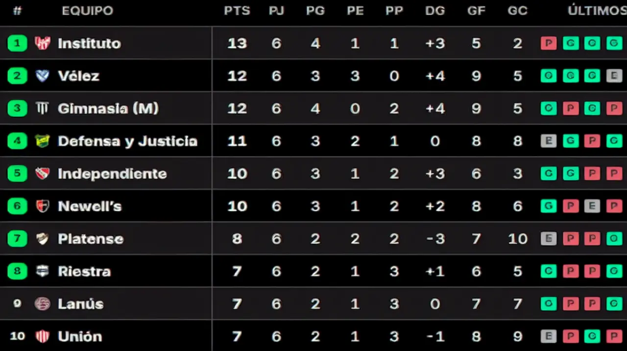 Clausura 2026: Instituto y Argentinos sostienen la punta tras la fecha 6