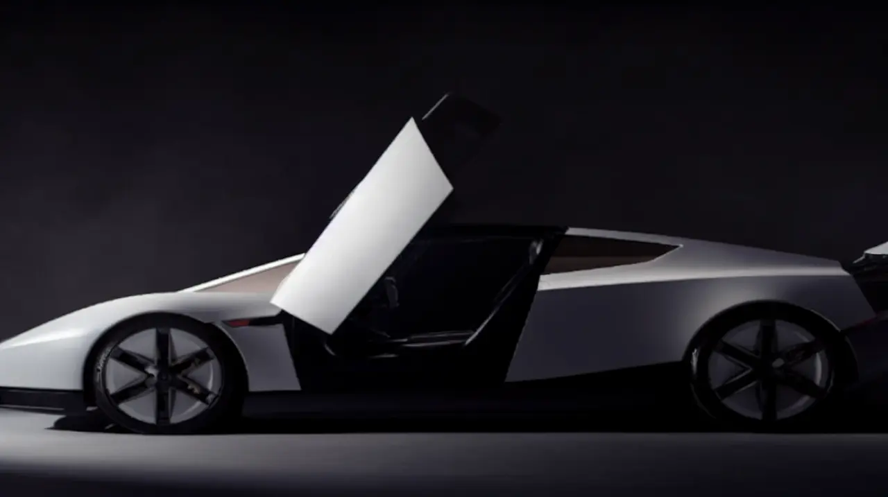 Tesla presentó un auto que salta por el aire con propulsores de gas