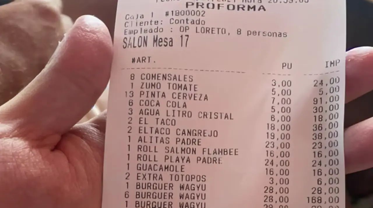 Una cena de 4098 euros desató críticas por el reclamo de una propina