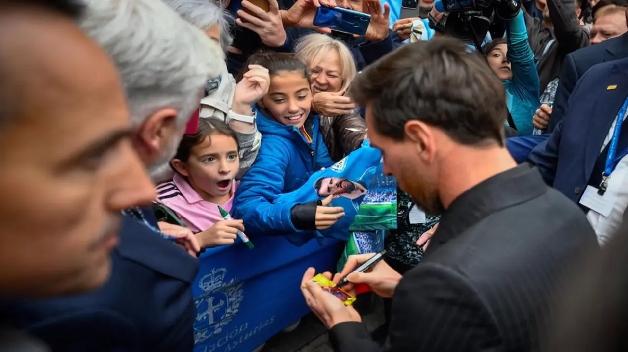 Lionel Messi llegó a Oviedo para recibir el Premio Princesa de Asturias
