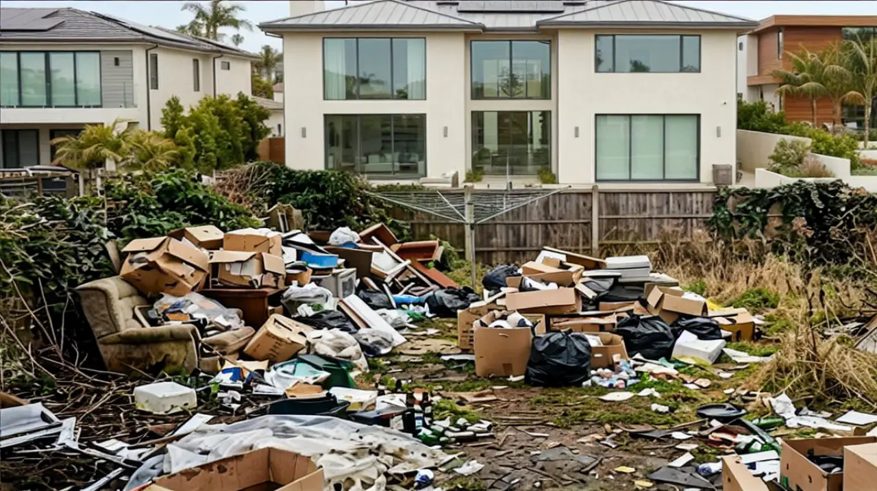 Una casa millonaria se desborda de basura y enfrenta a un barrio de Los Ángeles