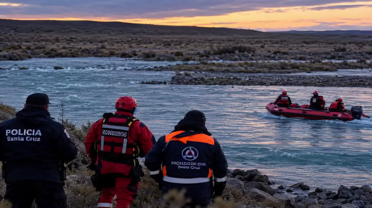 Continúa la búsqueda de dos hermanos arrastrados por el río en Santa Cruz
