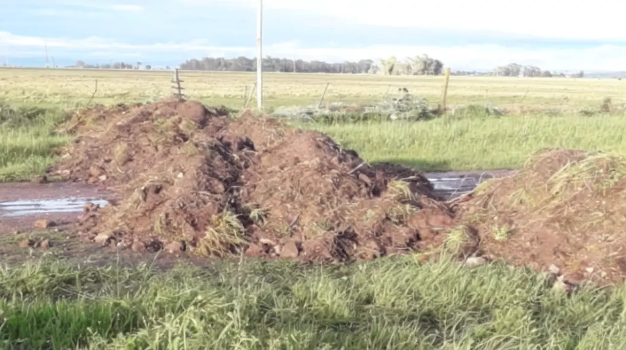 Montículos de tierra bloquean un acceso rural en Olavarría en medio de una ola de abigeato