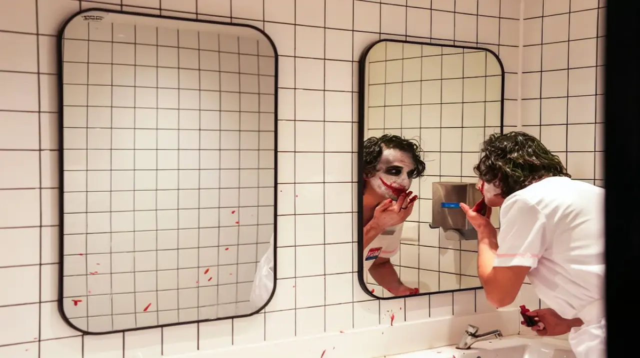 El Joker que se prepara para una caminata zombie